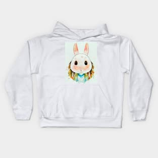 Bunny Lover Cute Rabbit Portrait Kids Hoodie